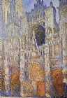Rouen Canvas Paintings - The Portal of Rouen Cathedral at Midday